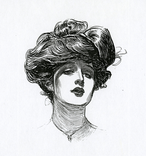 A Gibson Girl, c.1902 (litho)