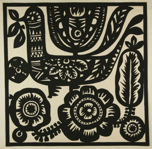 Birds, textile design, c.1960 (tempera on paper)