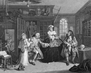 Marriage a la Mode: Scene with the Quack (engraving)