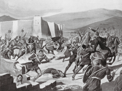 The Defeat of the Huns by Belisarius, 558 AD (litho)