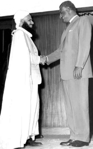 Oman: Imam Ghalib Ali Al Hinai with Gamal Abdel Nasser in Alexandria, Egypt, 1959