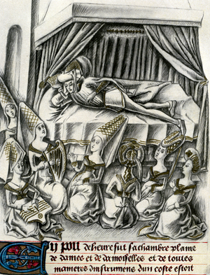 Harpists and psaltery players, 1940 (miniature)