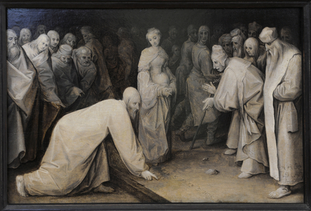 Christ and the woman taken in adultery, 1565, by Jan Brueghel the Elder (1568-1625)