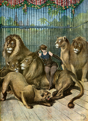 Portrait of the Countess of X*** and her lions,1895 (Illustration)