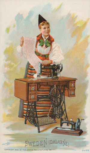 Sewing Machine, Sweden, Dalarne (chromolitho)