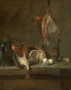 Still Life with Ray and Basket of Onions, 1731 (oil on canvas)