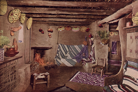Interior Hopi House, Grand Canyon, Arizona (coloured photo)