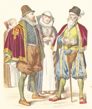 Citizens, 16th century (copper plate print)