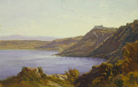 The Albano Lake (oil on canvas)