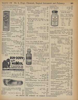 Page from Army and Navy Stores Catalogue, 1939-40 (litho)