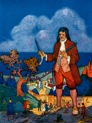 Gulliver and the Pistol, 1922 (screen print)