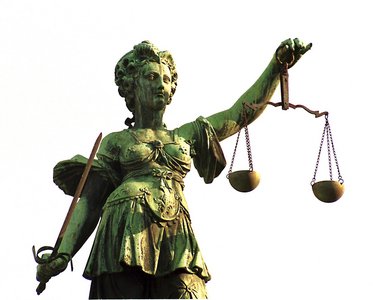 Justitia in front of the Römer in Frankfurt, 1998 (photo)