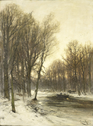 An Afternoon view of Snowy Woods, 1880 (oil on canvas)