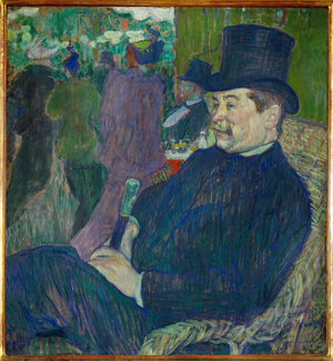 Portrait de M. Delaporte au jardin de Paris, 1893 (essence on paper on wood)
