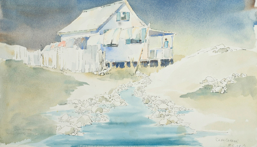 Cape Cottage, Margie Livingston Campbell, (b.20th C./American), Watercolor