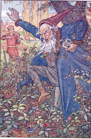 The Jew in the Bramble bush, 1920's (colour litho)