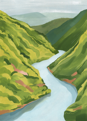In the Mountains 1, 2019 (oil on paper)