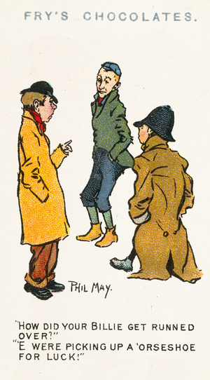Phil May sketch (colour litho)
