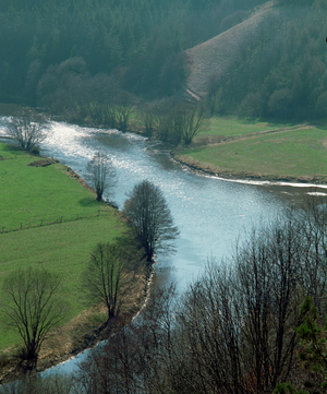 View of the valley of the Vltava River, Oppidum, Trisov, Czech Republic (photo)