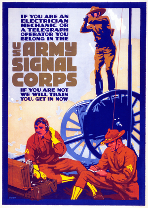 US Army Signal Corps, 1917-20 (colour litho)