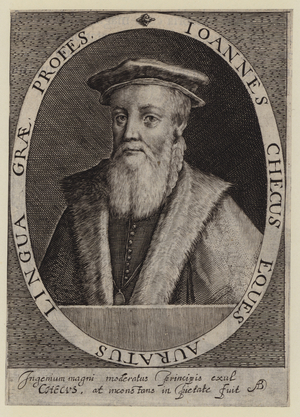 John Cheke, English classical scholar and statesman (engraving)