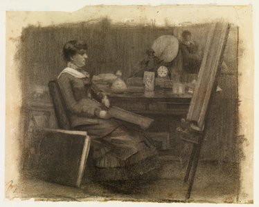 Her portrait, 1882 (chalk on paper) 