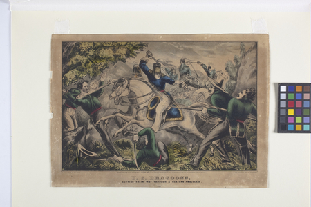 U. S. Dragoons, Cutting Their Way Through A Mexican Ambuscae (hand-coloured lithograph)