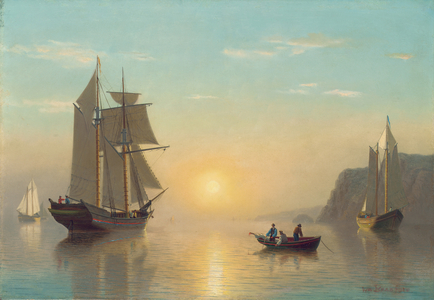 Sunset Calm in the Bay of Fundy, c.1860 (oil on board)