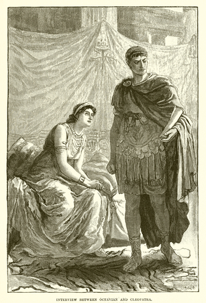 Interview between Octavian and Cleopatra (engraving)