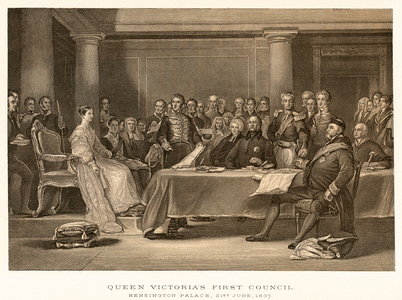 Queen Victoria's first council (engraving)