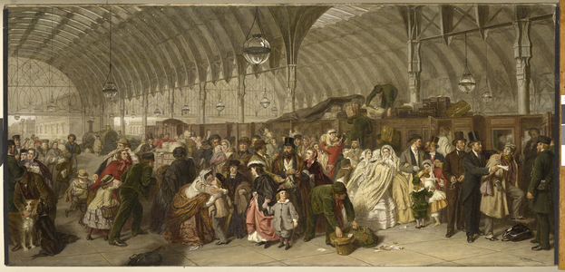 The Railway Station, c.1862-1909 (oil on canvas)