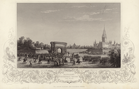 Napoleon's triumphal entry into Milan (engraving)