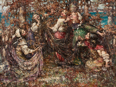 Ring a Ring O'Roses (oil on canvas)