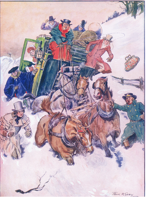 The picturesque but difficult travel of our grandfathers (colour litho)