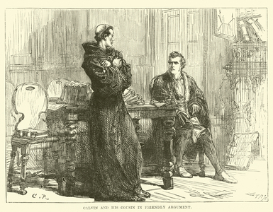 Calvin and his Cousin in Friendly Argument (engraving)