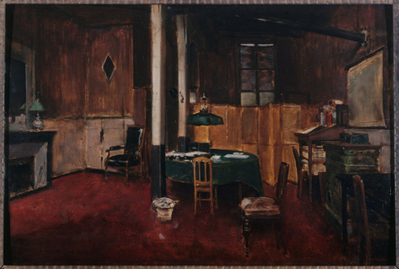 The Journal des débats newsroom, ca. 1889 (oil on wood)