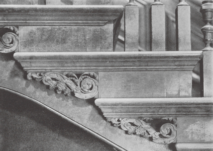 Detail of Brackets, 33 Mark Lane, London, Late XVIIth Century (b/w photo)