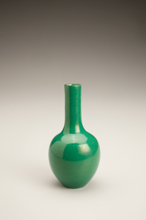Tall green vase (porcelain with overglaze enamel)