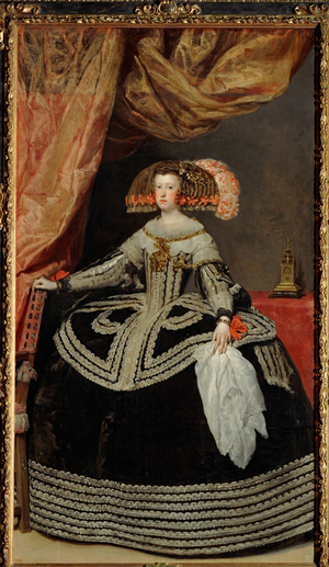 Queen Maria Anna of Spain, daughter of Emperor Ferdinand III, second wife of king Philip IV (painting on canvas)