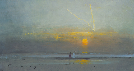 Dawn Walk (oil on board)