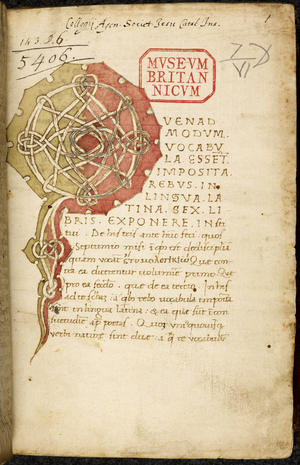 White interlace initial 'Q'(uen)