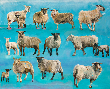 Counting Sheep (oil on canvas)