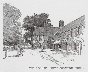 The "White Hart" Godstone Green (litho)