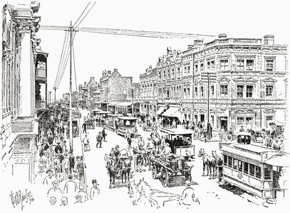 Commission Street, Johannesburg, South Africa in the 19th century.