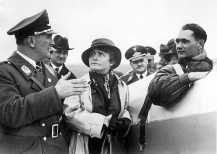 Bruno Loerzer, Rudolf and Ilse Hess after flight to the Zugspitze, 1934 (b/w photo)