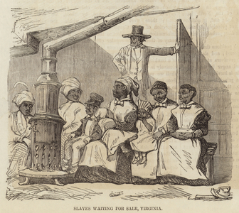 Slaves waiting for sale, Virginia (engraving)