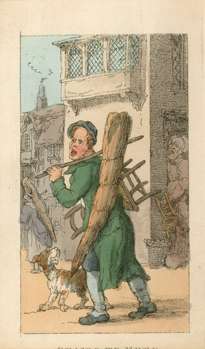 Chairs to mend (coloured engraving)