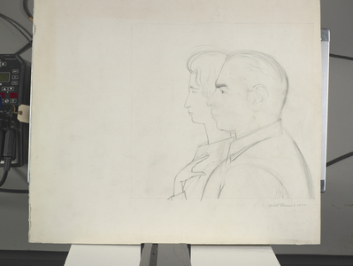 Study For The Collectors, 1977 (graphite on paper)