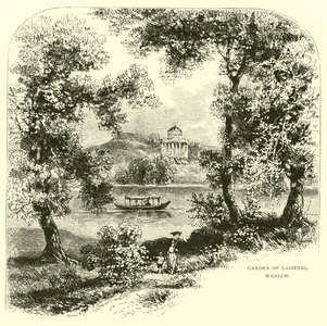 Garden of Lazienki, Warsaw (engraving)