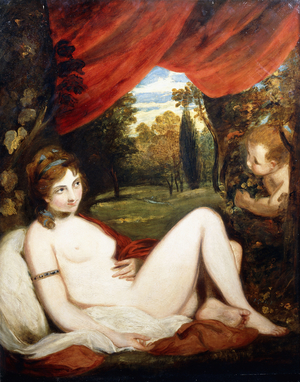 Venus and Cupid, or 'The Wanton Bacchante',  (oil on canvas)
